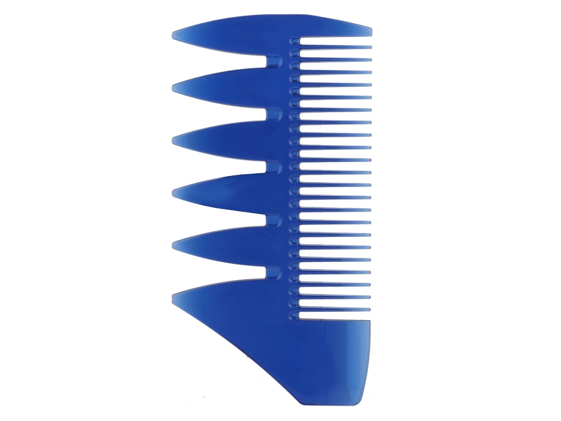 Pente de cabelo masculino de dentes largos de dupla face, estilo clássico, com acabamento em óleo brilhante (azul) 2026