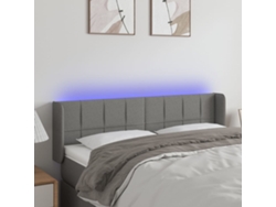 Cabecero Con Led De Tela Gris Oscuro 147x16x78/88 Cm