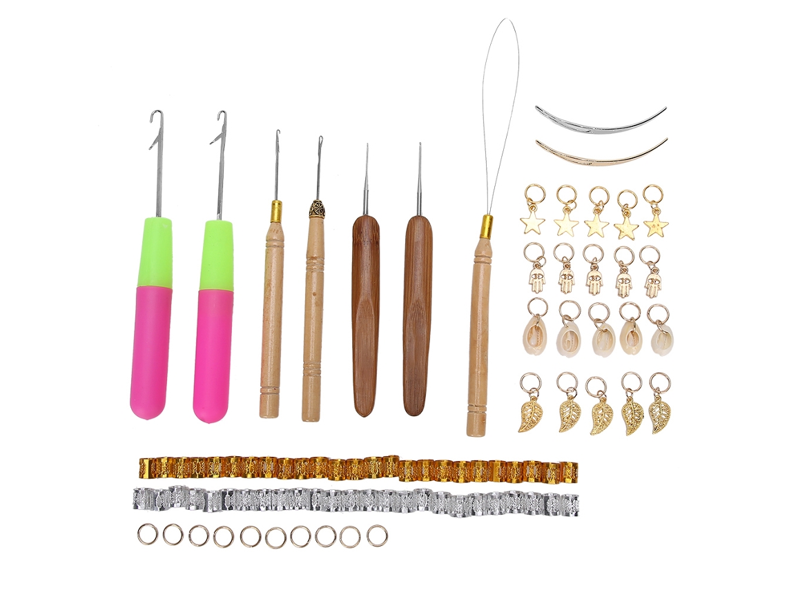89 Piezas Anillos De Pelo De Metal Y Ganchos De Crochet Para Trenzas Y Dreadlocks