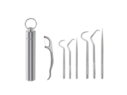 Set Palillos Reutilizables Acero Inoxidable Portátil Soporte Picnic Camping