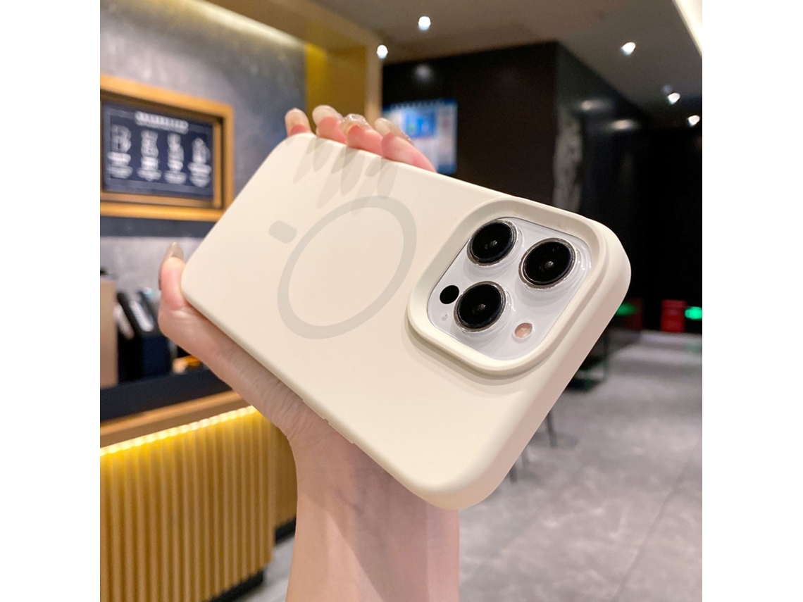 (blanco, Iphone 16 Pro) Funda De Silicona Líquida Para Iphone, Con Fuerte Fijación Magnética.