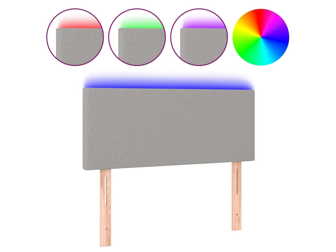 Maison Exclusive - Cabecero Con Luces Led De Tela Gris Claro 80x5x78/88 Cm