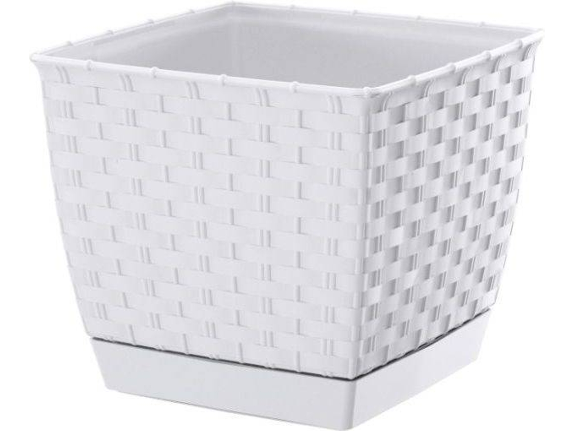 Maceta PROSPERPLAST Ratolla Square (Blanco - 14.5 x 14.5 x 12.6 cm)