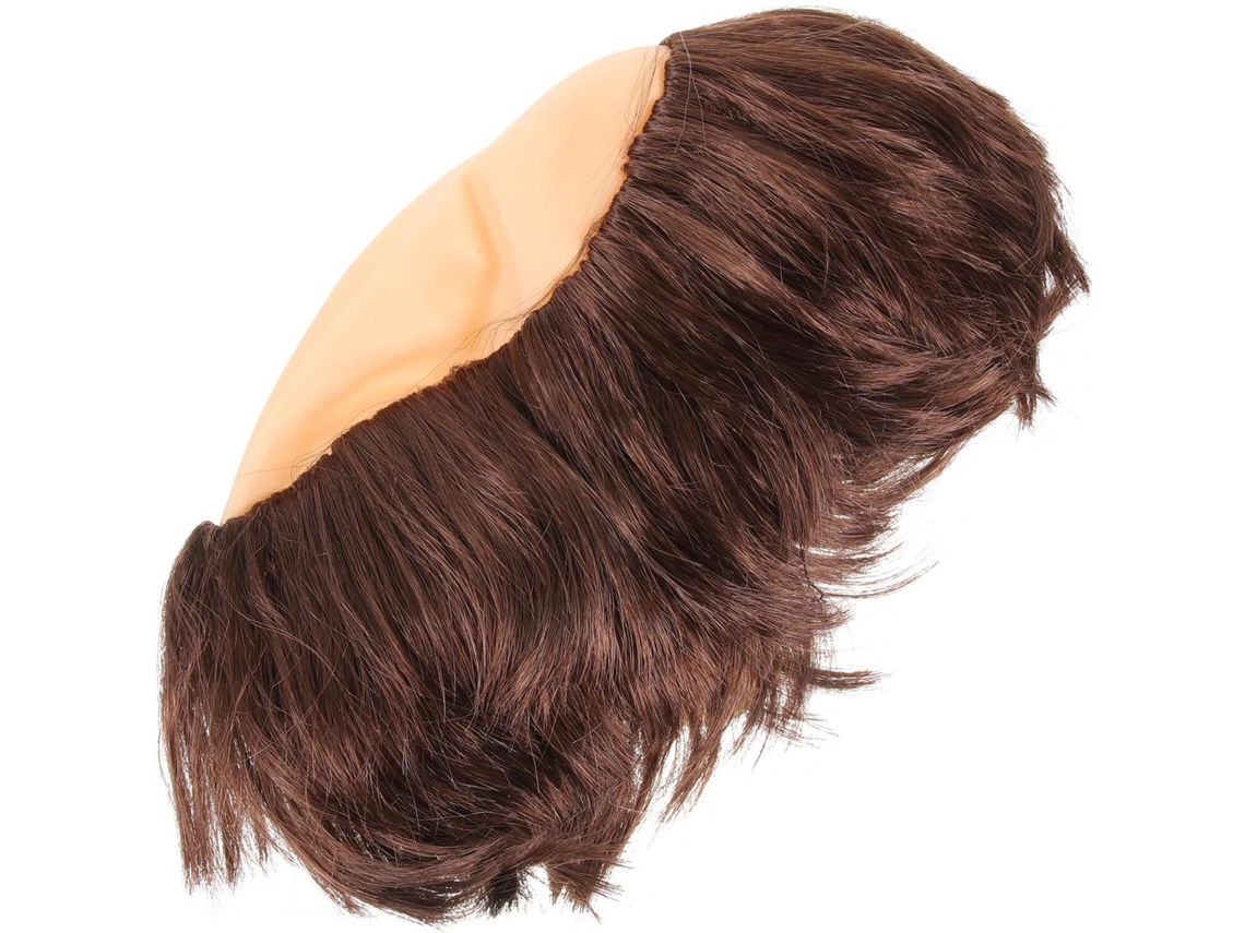 Peluca De Monje Calvo Con Flequillo Castaño Claro, Divertido Accesorio De Cosplay Para