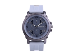 Reloj De Pulsera Para Hombre De Moda Con Dial Redondo Correa De Silicona Cuarzo Casual Negocios Gris
