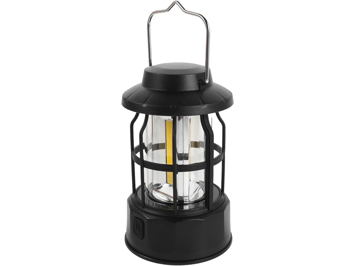 Linterna Camping Recargable Pequeña Negra, Luz Portátil