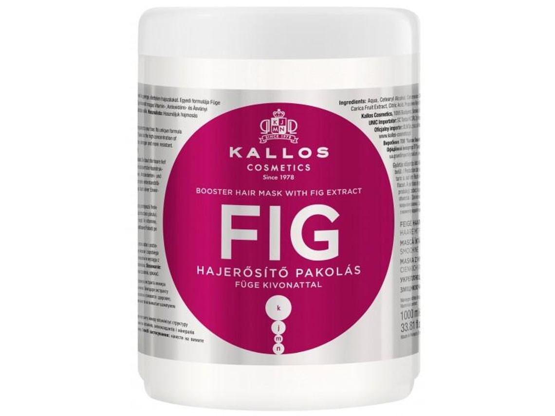 Máscara Kallos Figura impulsionador do cabelo com a Fig máscara Extrai-se com um extracto de 1000ml brilho do cabelo FIG fina e falta