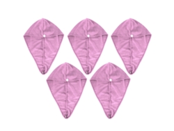 5 Gorros De Microfibra Absorbentes De Secado Rápido Para Secar El Cabello, Para Mujeres Y Niños, 23 X 65 Cm, Morado Claro.