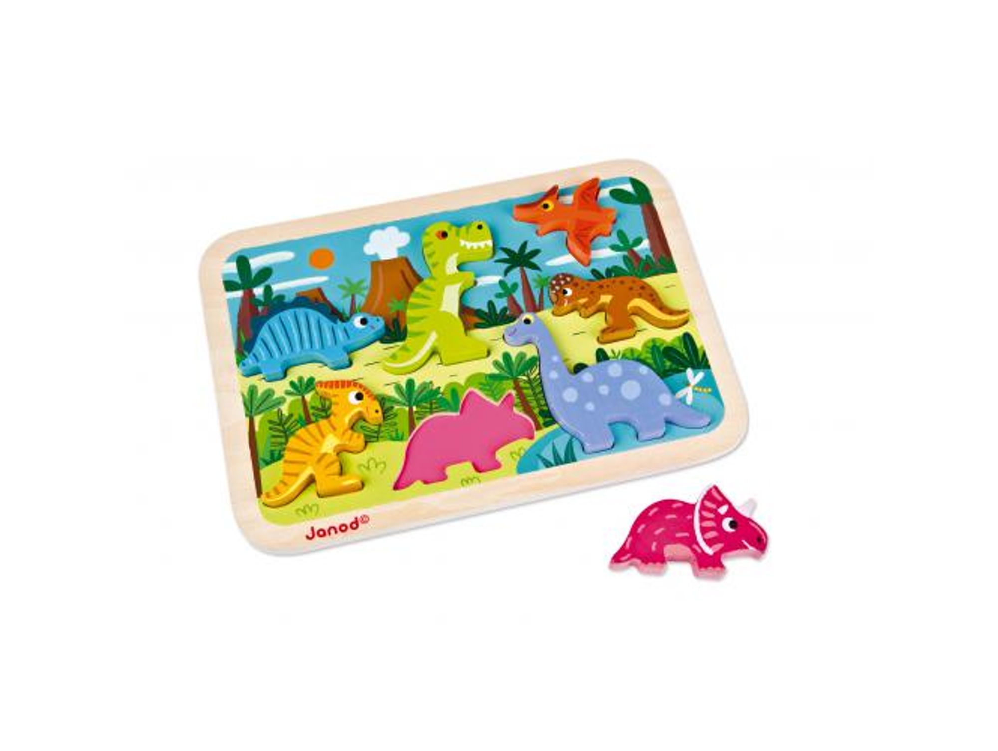 Puzzle Educativo JANOD Chunky Dinosaurs (7 Piezas)