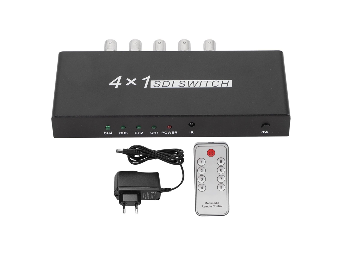 Conmutador SDI con 4 entradas y control remoto