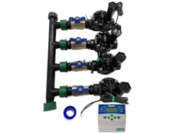 Sistema De Riego Automático Para Jardin De 4 Zonas Con Programador Elc401 Y Electroválvulas Rain Bird Hv 1 24v
