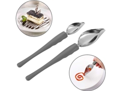 Juego de 2 cucharas decorativas de acero inoxidable de la marca Rebe para la mesa, el café y los platos.