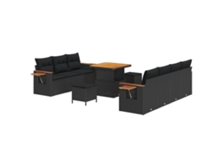 Maison Exclusive - Conjunto De Sofás De Jardín 13 Pcs Negro Ratán Sintético