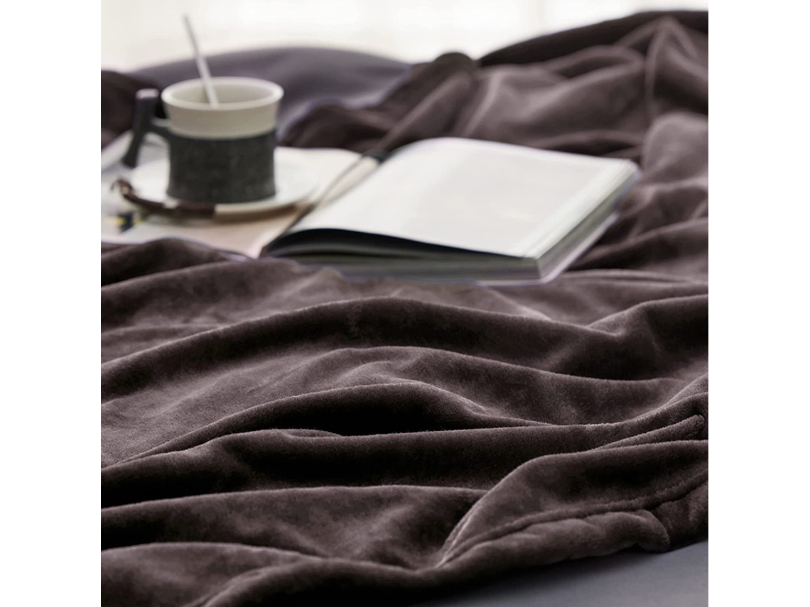 Manta Suave Marrón Oscuro 120x150Cm-BOD HOME