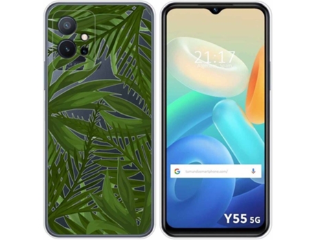 Carcasa para Vivo Y55 5G TUMUNDOSMARTPHONE Dibujos Transparente Jungla Multicolor
