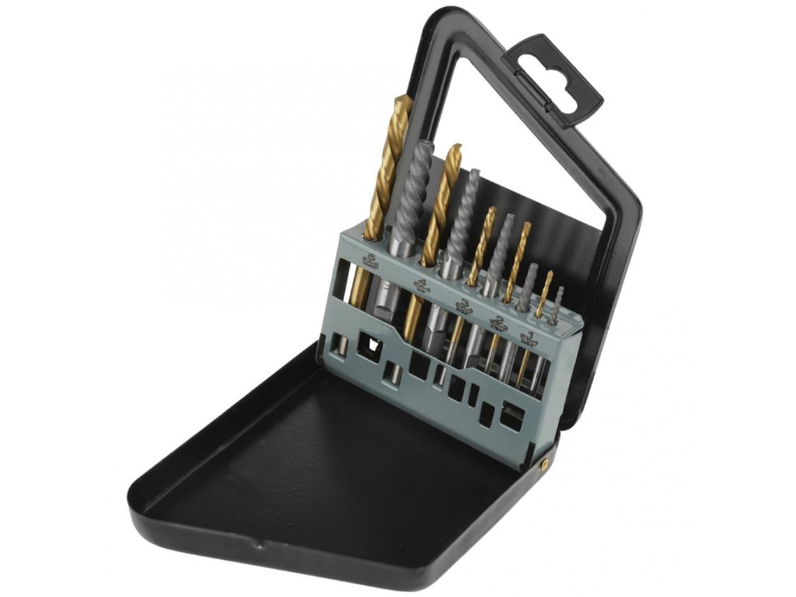 Kit Extractor De Tornillos Y Brocas Para Husillo Izquierdo Cobalt Con 10 Piezas