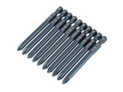 Conjunto De 10 Pontas De Parafusadeira Cruzada Ph2 Aço S2 1/4polegada Hexagonal 75mm Ferramenta