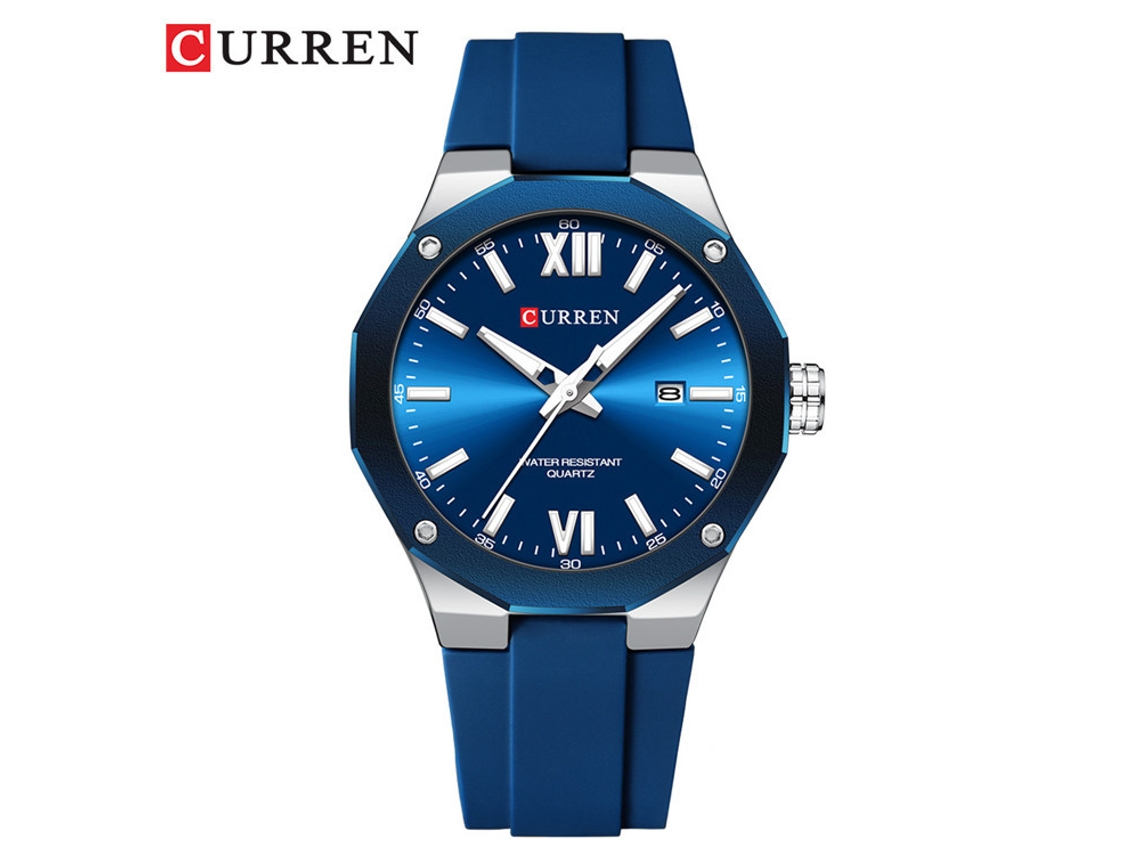 Relógio Casual Masculino MDUG com Pulseira de Couro Verde, Cronógrafo e Data