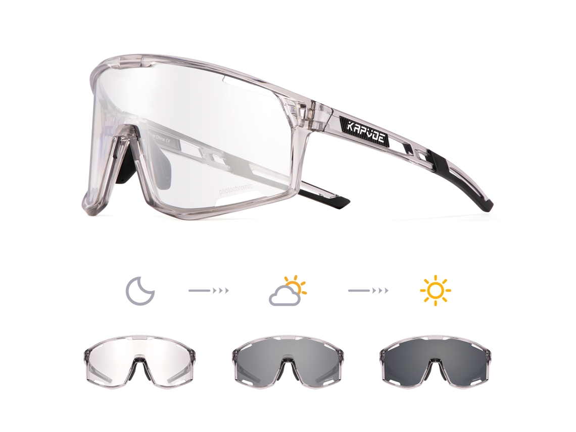 Gafas de ciclismo fotocromáticas unisex con lentes de polipropileno transparente y protección UV400 MDUG (Estilo 15)
