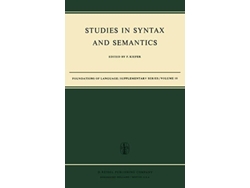 Libro Studies In Syntax And Semantics De F Kiefer (inglés)