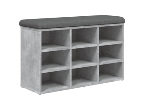Banco zapatero VIDAXL madera de ingeniería gris hormigón (82x32x50 cm)