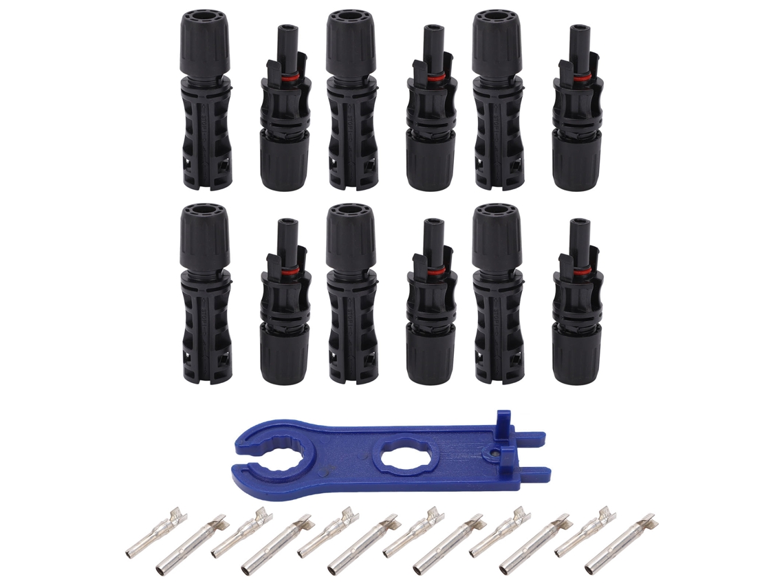 Yncm2026-12pcs Conector Fotovoltaico Solar Ip67 Pines De Cobre Enlatado Macho Hembra 1500v 30a Kit
