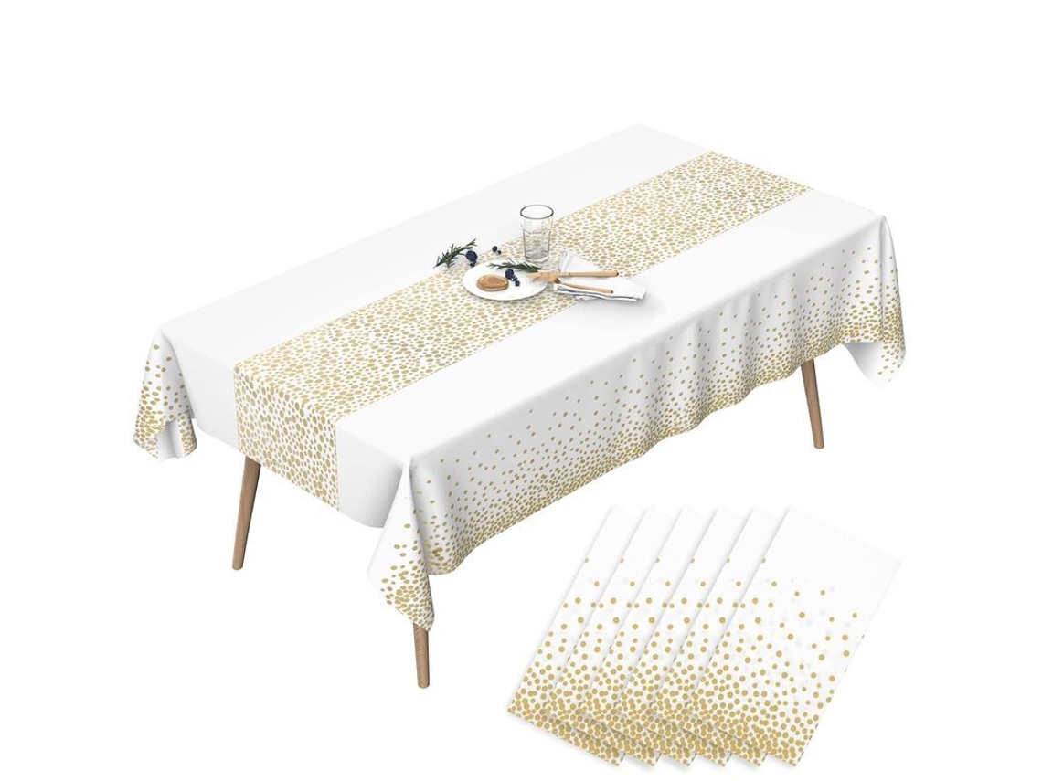 Rebe-mantel Rectangular Impermeable Para Fiesta, 6 Piezas, Material Ecológico Peva, 137x274 Cm