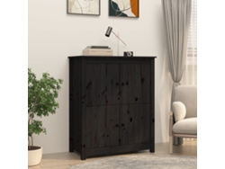 Aparador De Madera Maciza De Pino Negro 83x41,5x100 Cm