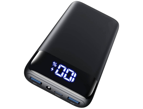 Cargador Banco Energia Led Carregamento Rápido Portátil YIZHOOD Tecido Negro