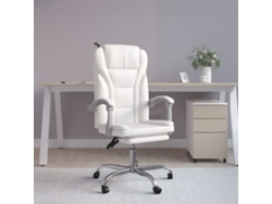 Silla de oficina reclinable cuero sintético blanco