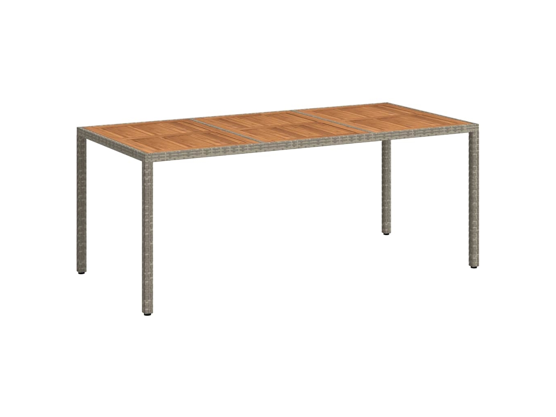 Maison Exclusive - Mesa De Jardín Madera Acacia Ratán Sintético Gris 190x90x75 Cm