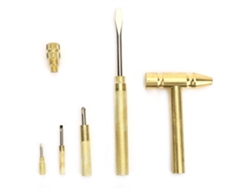 Destornillador Martillo Multifuncional 6 En 1 Con Mango De Latón Para Reparaciones Domésticas.