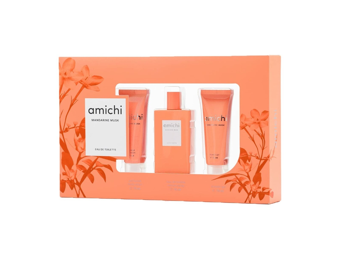Conjunto de Perfume Amichi Mandarine Musk 3 Peças