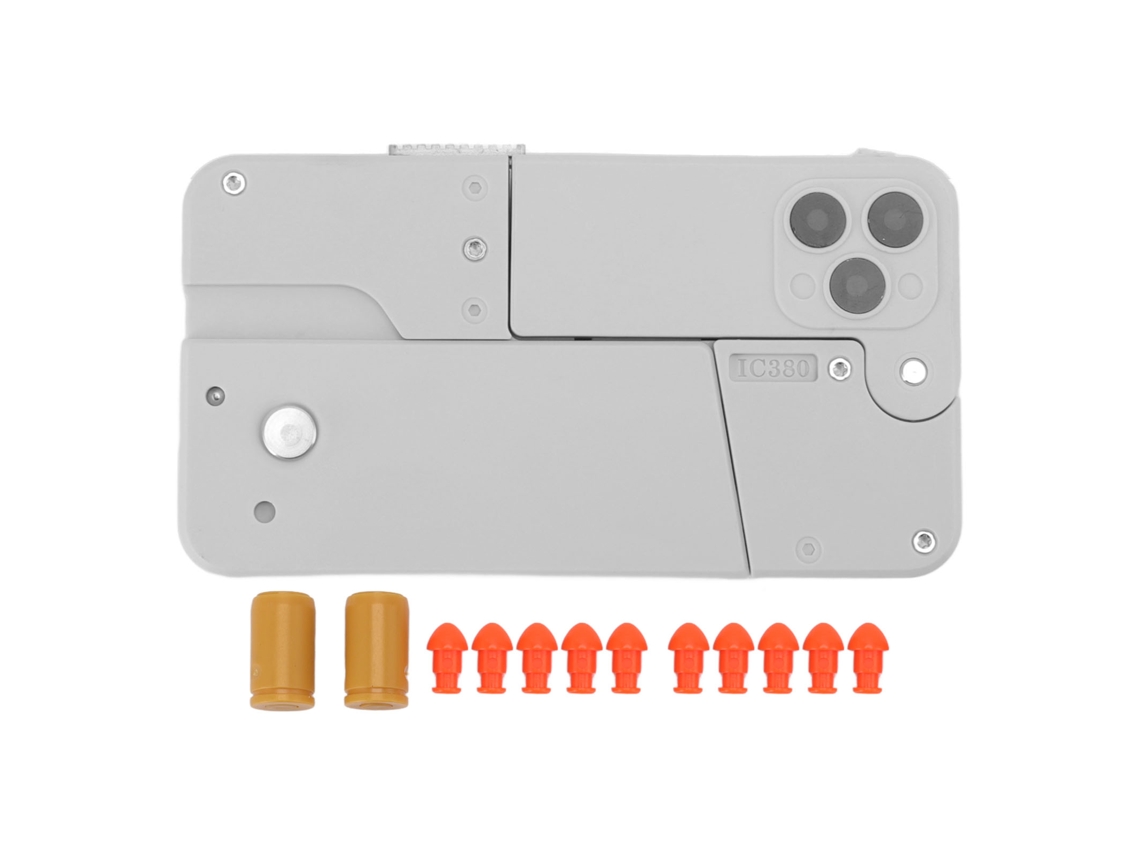 Ats-juguete De Disparo De Pelotas Suaves Plegable En Forma De Teléfono Para Niños, Alcance Largo, Color Blanco