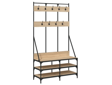 Perchero con zapatero roble Sonoma VIDAXL (100x40x184 cm)