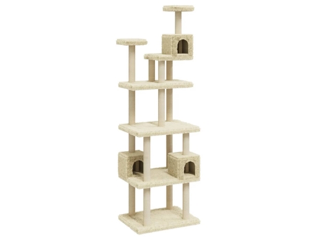 vidaXL Rascador para gatos con postes de sisal crema 188 cm