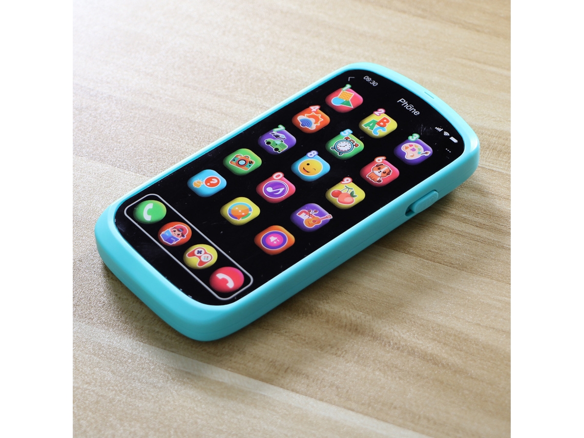 Teléfono móvil educativo para bebés con música y luz Hexinyigjly, aprendizaje temprano, interactivo, regalo, 6-36 meses, azul