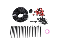Sistema De Riego Por Goteo Ajustable De 20 M Con Emisores Rojos Para Invernaderos Y Jardines.