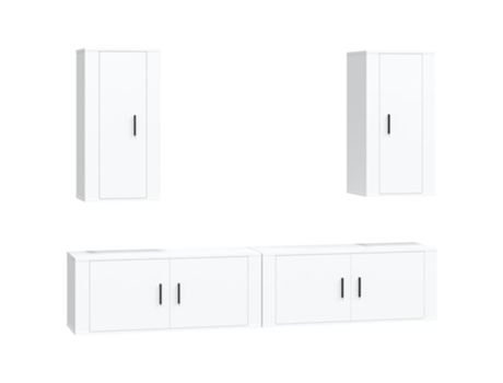 Conjunto 4 de muebles para TV VIDAXL madera contrachapada blanco