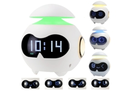 Reloj despertador digital con alarma dual, altavoz Bluetooth con bonitas emociones, luz LED nocturna para dormitorio, regalo 2024, Vledary
