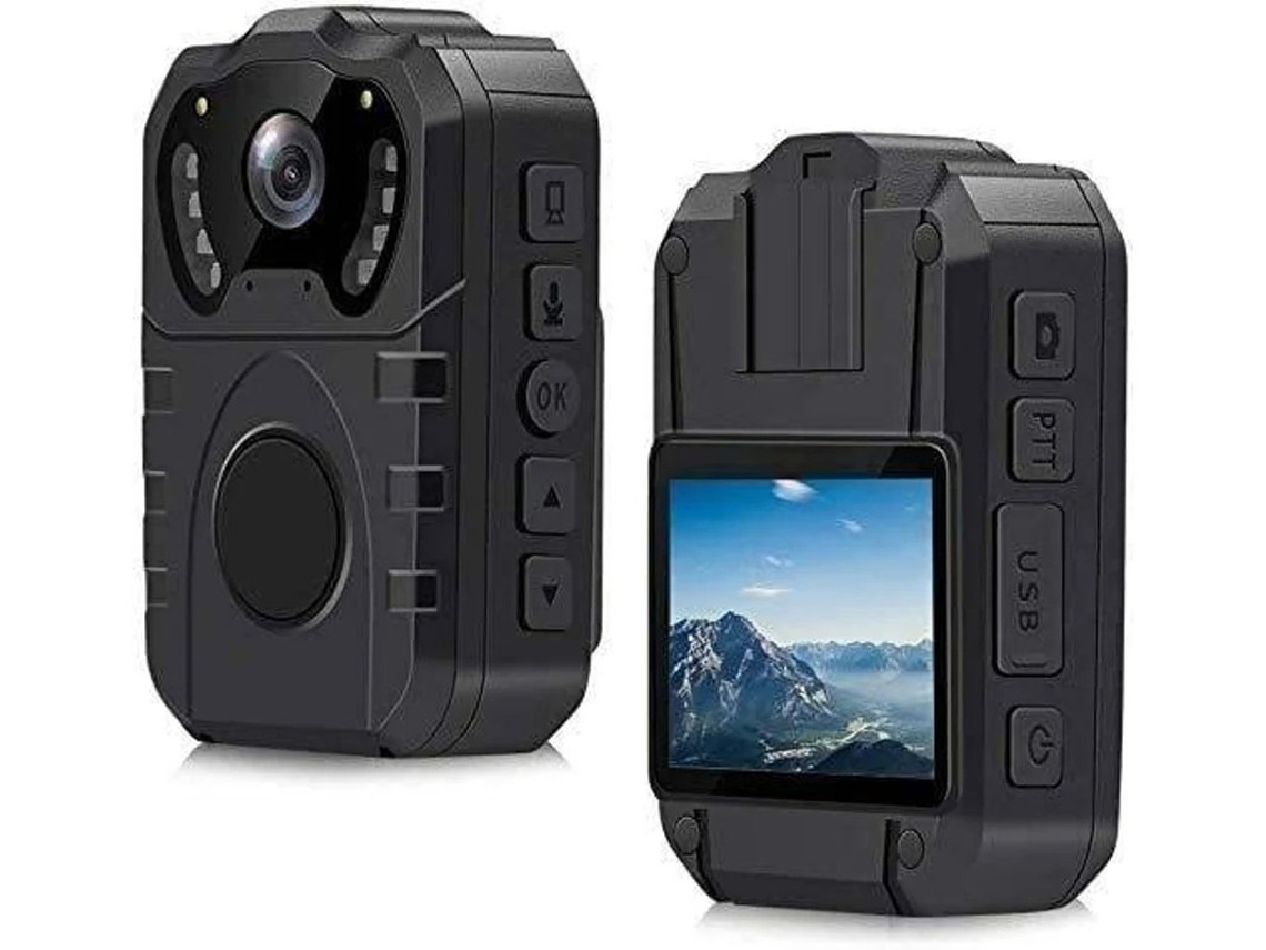 Cámara policial, resistente al agua IP67, gran angular de 170°, 64 GB, grabadora de visión nocturna HD portátil profesional Yizhood (negra)