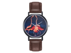 Reloj De Pulsera Unisex De Cuarzo Con Correa De Piel Sintética, Sencillo Y Moderno K026-h (marrón)