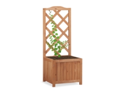 Caixa Trepadeira Relaxdays Em Madeira, Vaso De Jardim Com Treliça, 20 L, Suporte De 90 Cm, Resistente Às Intempéries.