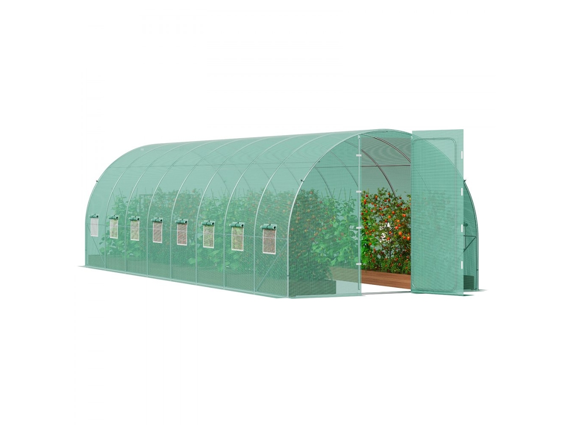 Invernadero Túnel de Jardín y Cultivo 835x290x225 cm con Estructura Reforzada Tekmaquinas