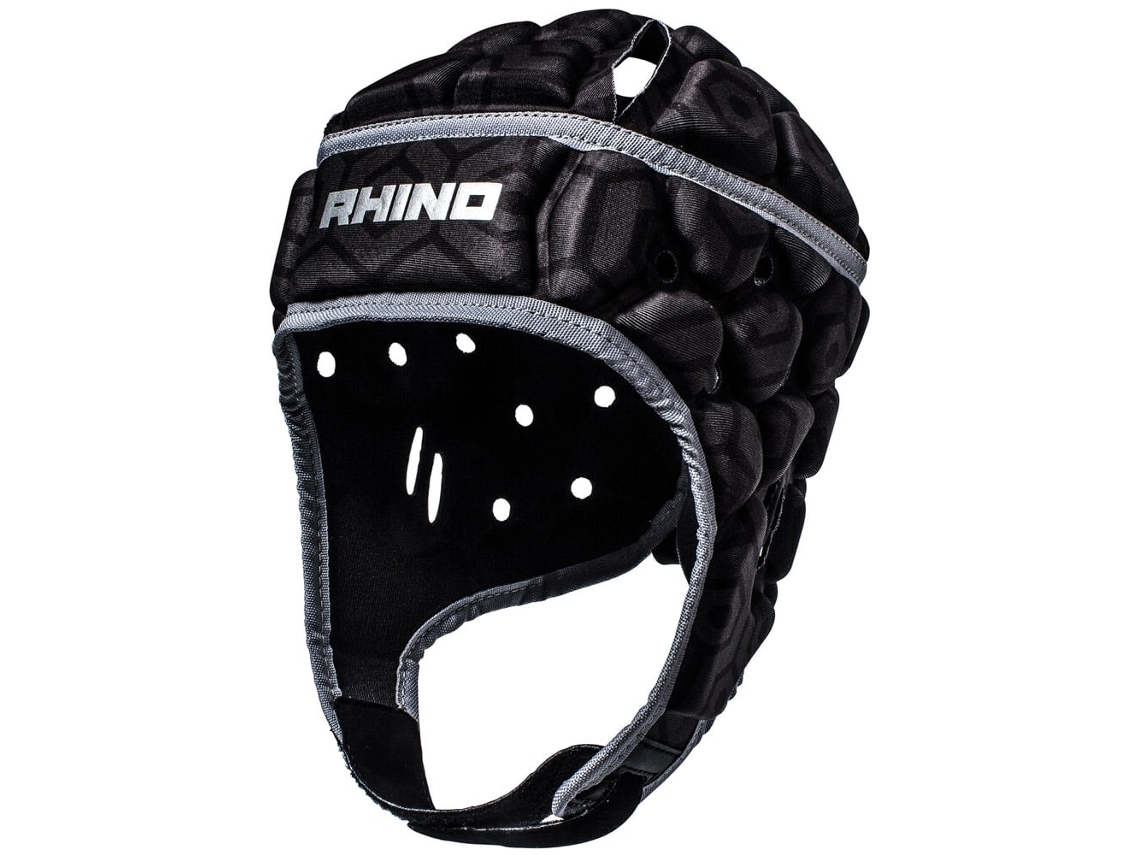 Protector de cabeza Rhino Pro Rugby negro, talla L para adultos