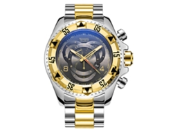 Reloj De Cuarzo Para Hombre Deportivo Acero Impermeable Luminoso Oro Negro Temeite