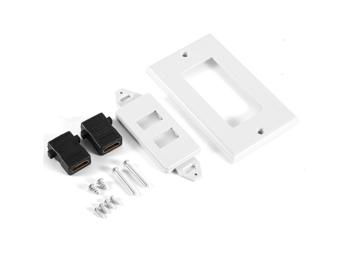 Placa De Pared Hdmi De 2 Puertos Con Baño De Oro Para Cine En Casa, Dvd Y Tv