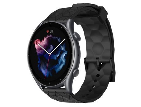 Correa de reloj inteligente para Amazfit 3 22 mm Patrón de fútbol de silicona de color sólido (negro)