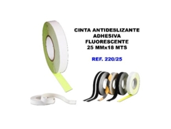 Cinta antideslizante adhesiva 25mmx18mt.fluorescente 220-25