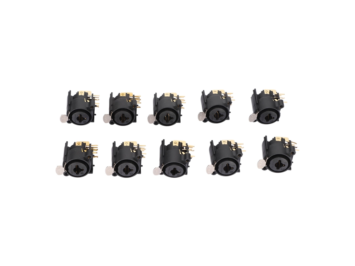 10pcs Conector Xlr Fêmea 6.5mm Socket Painel Para Equipamentos Av, Alto-falante Carro, Media Player